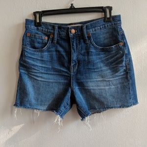 Madewell Blue Medium Wash High Rise Denim Shorts